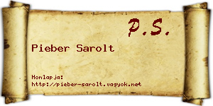 Pieber Sarolt névjegykártya